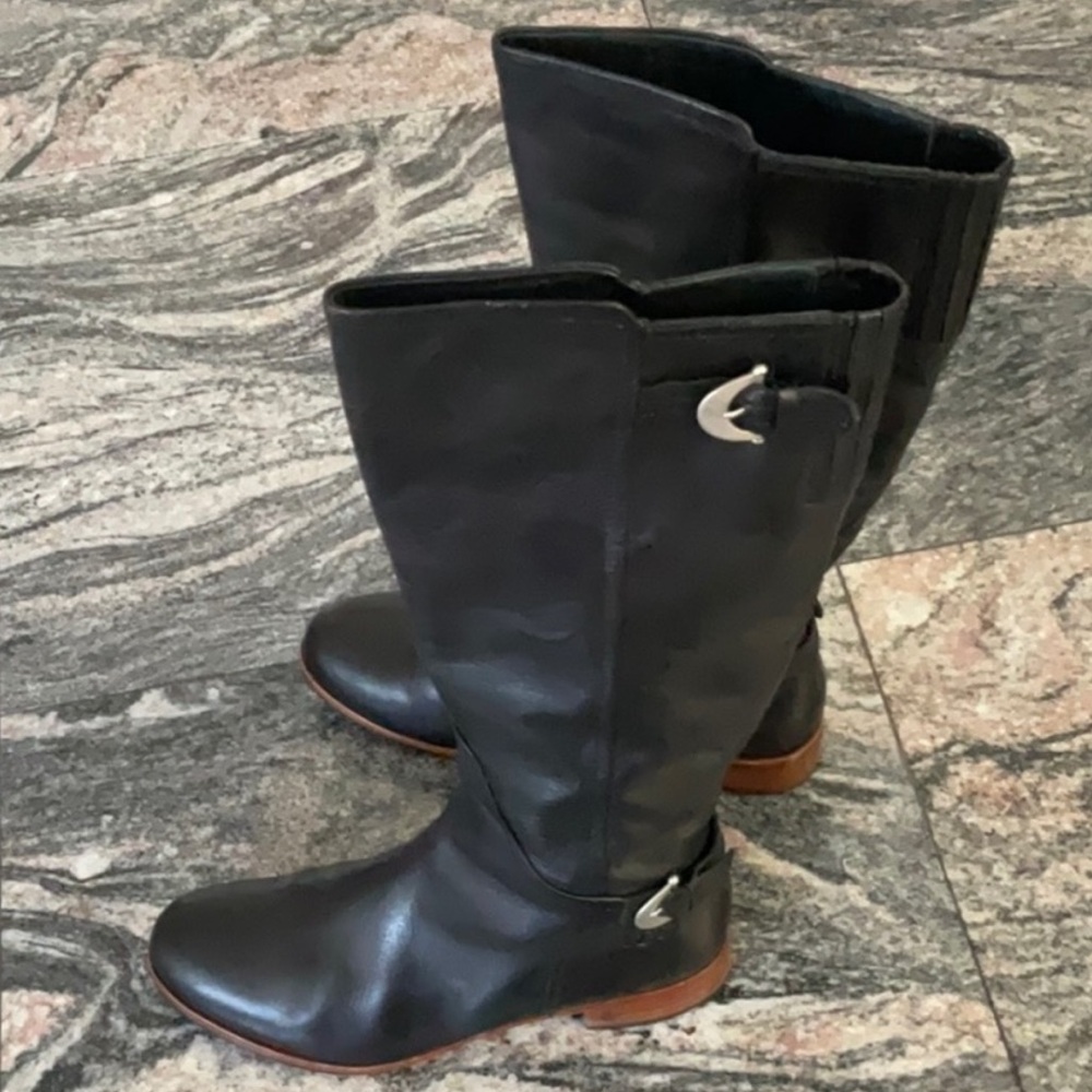 UGG Boots Women’s Leather Amberlee Tall Buckles Size 9.5 M 9 1/2 Black Zipper